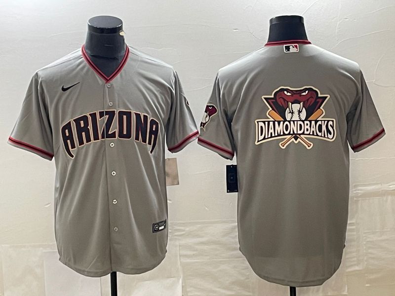 Men Arizona Diamondback Blank Grey Game Nike 2023 MLB Jersey style 2